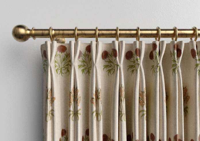 William Morris Lily Flower Embroidery, Madder - Made to Measure Curtains - Image 10
